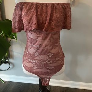 Romantic Mauve Lace Bodysuit